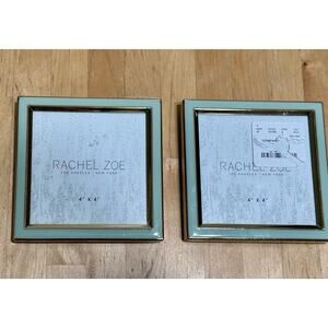 Rachel Zoe 2 ct Picture Frames Enamel on Metal for 4x4 Photos NWOB